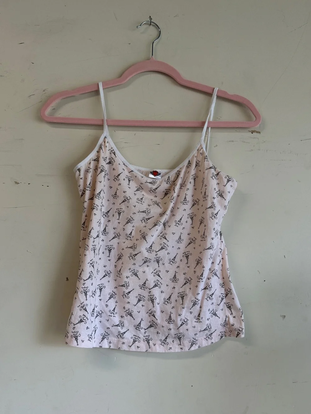 Vintage 90s y2k pink printed matching cami and panties set